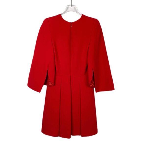 Alexander McQueen Red Round-Neck Half-Sleeve Dress Size 38 S Viscose Blend Made - Picture 8 of 8